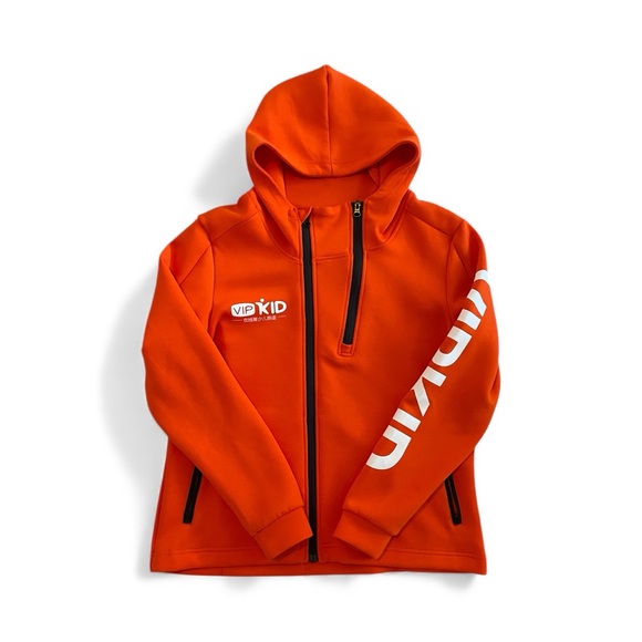 Official VIPKid Orange Women’s Zip Front Dino Hoodie Jacket M - Picture 1 of 5